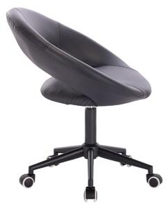 LuxuryForm Židle NAPOLI na černé podstavě s kolečky - černá