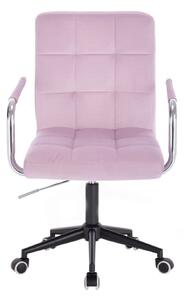 LuxuryForm Židle VERONA VELUR na černé podstavě s kolečky - fialový vřes