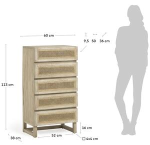OnaDnes -20% Dřevěná komoda Kave Home Rexit 60 x 112 cm
