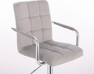 LuxuryForm Židle VERONA VELUR na stříbrné podstavě s kolečky - světle šedá