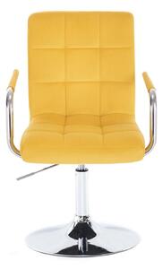 LuxuryForm Židle VERONA VELUR na stříbrném talíři - žlutá