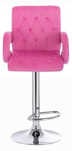 LuxuryForm Barová židle BOSTON VELUR na stříbrném talíři - růžová