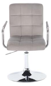 LuxuryForm Židle VERONA VELUR na stříbrném talíři - světle šedá