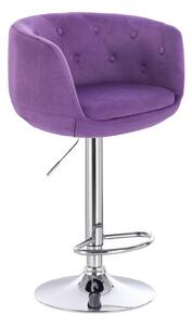 Barová židle MONTANA VELUR na stříbrném talíři - fialová
