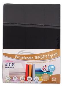 B.E.S. - Petrovice, s.r.o. Jersey prostěradlo s elastanem Lycra - Černá 140 x 200