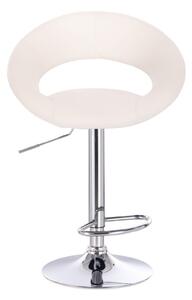 LuxuryForm Barová židle NAPOLI na stříbrném talíři - bílá