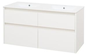 MEREO - Opto, koupelnová skříňka s keramickým umyvadlem, bílá, 4 zásuvky, 1210x580x458 mm (CN913)