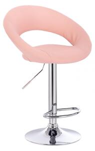 LuxuryForm Barová židle NAPOLI na stříbrném talíři - růžová