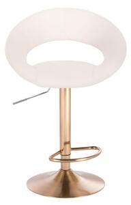 LuxuryForm Barová židle NAPOLI na zlatém talíři - bílá