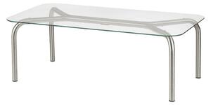 Konferenční stolek se skleněnou deskou ve stříbrné barvě 60x110 cm Uku – noo.ma