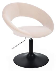 LuxuryForm Židle NAPOLI VELUR na černém talíři - krémová