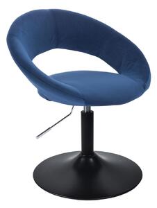 LuxuryForm Židle NAPOLI VELUR na černém talíři - modrá
