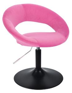 Židle NAPOLI VELUR na černém talíři - růžová