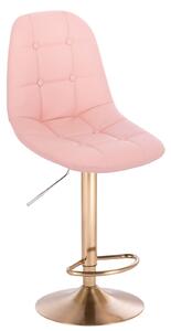 Barová židle SAMSON na zlatém talíři - růžová