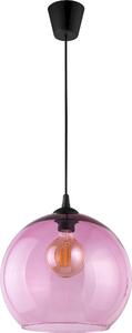 TK-LIGHTING Závěsný moderní lustr na lanku CUBUS, 1xE27, 60W, koule, růžový 3142