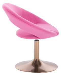 LuxuryForm Židle NAPOLI VELUR na zlatém talíři - růžová