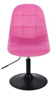 LuxuryForm Židle SAMSON VELUR na černém talíři - růžová
