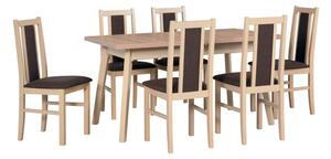 Jídelní set 1+6, stůl OSLO 5 a bukové židle BOS 14