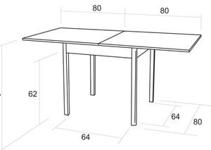 Jídelní stůl roztahovací LUDVÍK, 80/160×80 olše, buk, dub