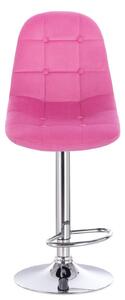 LuxuryForm Barová židle SAMSON VELUR na stříbrném talíři - růžová