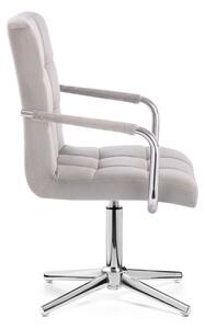 LuxuryForm Židle VERONA VELUR na stříbrném kříži - světle šedá