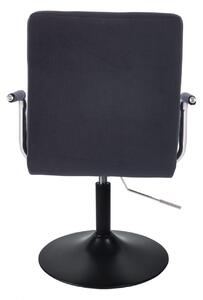 LuxuryForm Židle VERONA VELUR na černém talíři - černá