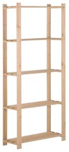 Úložný regál s 5 policemi 80 x 28,5 x 170 cm masivní borovice 327320