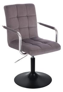 LuxuryForm Židle VERONA VELUR na černém talíři - tmavě šedá