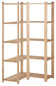 5patrový úložný regál rohový 82,5x82,5x170 cm masivní borovice 327323