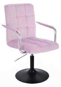 LuxuryForm Židle VERONA VELUR na černém talíři - fialový vřes