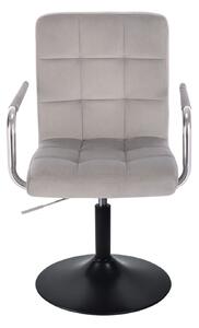 LuxuryForm Židle VERONA VELUR na černém talíři - světle šedá