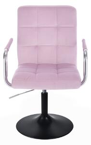 LuxuryForm Židle VERONA VELUR na černém talíři - fialový vřes