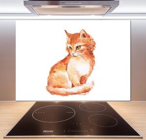 Skleněný panel do kuchynské linky Červená kočka pl-pksh-100x70-f-120895228