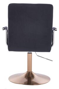 LuxuryForm Židle VERONA VELUR na zlatém talíři - černá