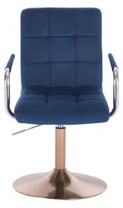 LuxuryForm Židle VERONA VELUR na zlatém talíři - modrá