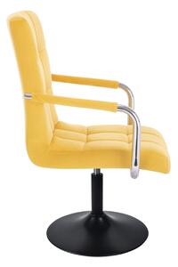 LuxuryForm Židle VERONA VELUR na černém talíři - žlutá