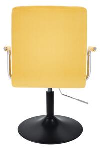 LuxuryForm Židle VERONA VELUR na černém talíři - žlutá