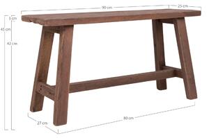 House Nordic Dřevěná lavice BARCELONA hnědá 90 cm 1401011