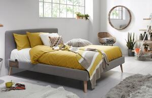 Šedá látková dvoulůžková postel Kave Home Dyla 160 x 200 cm