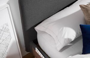 Grafitově šedá látková dvoulůžková postel Kave Home Dyla 160 x 200 cm