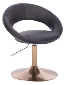 LuxuryForm Židle NAPOLI na zlatém talíři - černá