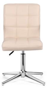 LuxuryForm Židle TOLEDO na stříbrném kříži - krémová