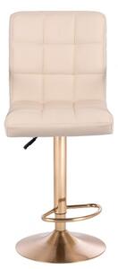 LuxuryForm Barová židle TOLEDO na zlatém talíři - krémová