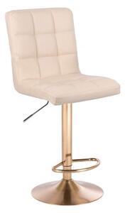LuxuryForm Barová židle TOLEDO na zlatém talíři - krémová