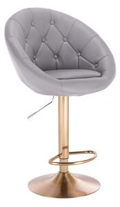 LuxuryForm Barová židle VERA na zlatém talíři - šedá