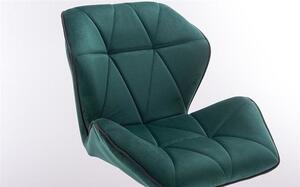 LuxuryForm Židle MILANO MAX VELUR na stříbrném talíři - zelená