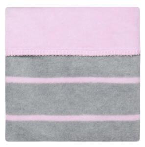 WOMAR Dětská bavlněná deka Womar 75x100 šedo-růžová Bavlna 75x100 cm