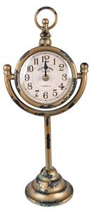 Bronzové antik stolní hodiny s výrazným odřením - 17*11*38 cm / 1xAA