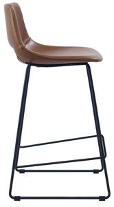 Koňakově hnědá koženková barová židle Kave Home Zahara 65 cm