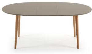Hnědý lakovaný rozkládací jídelní stůl Kave Home Oqui 140/220 x 90 cm